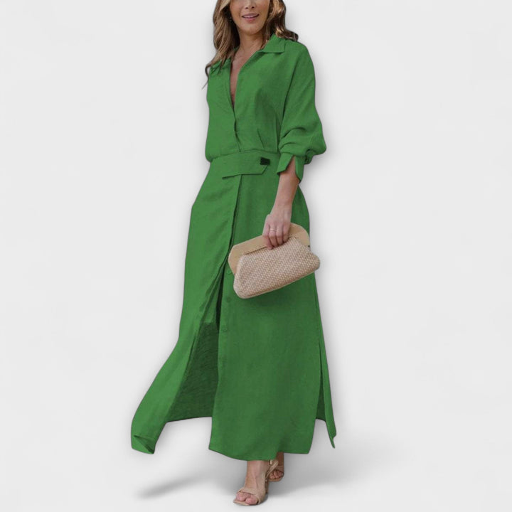 Jeanette - Vestido Maxi com Decote V