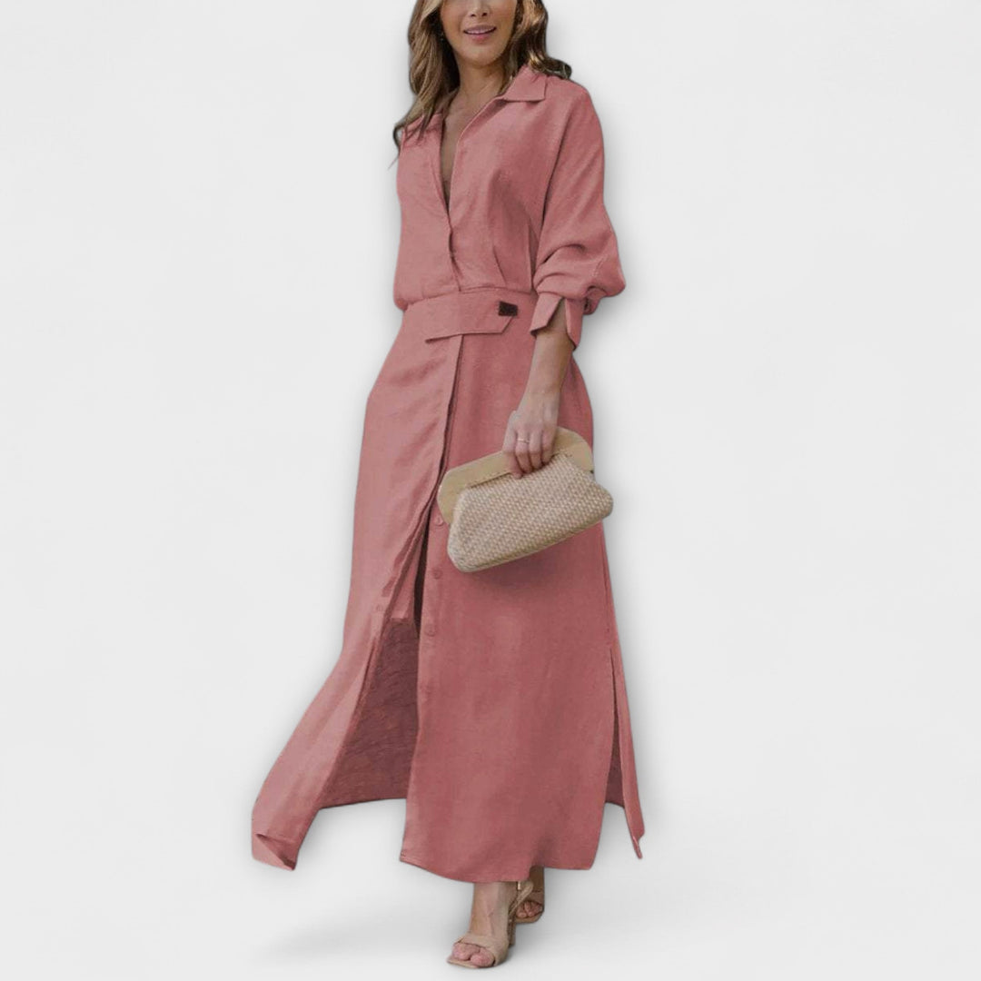 Jeanette - Vestido Maxi com Decote V