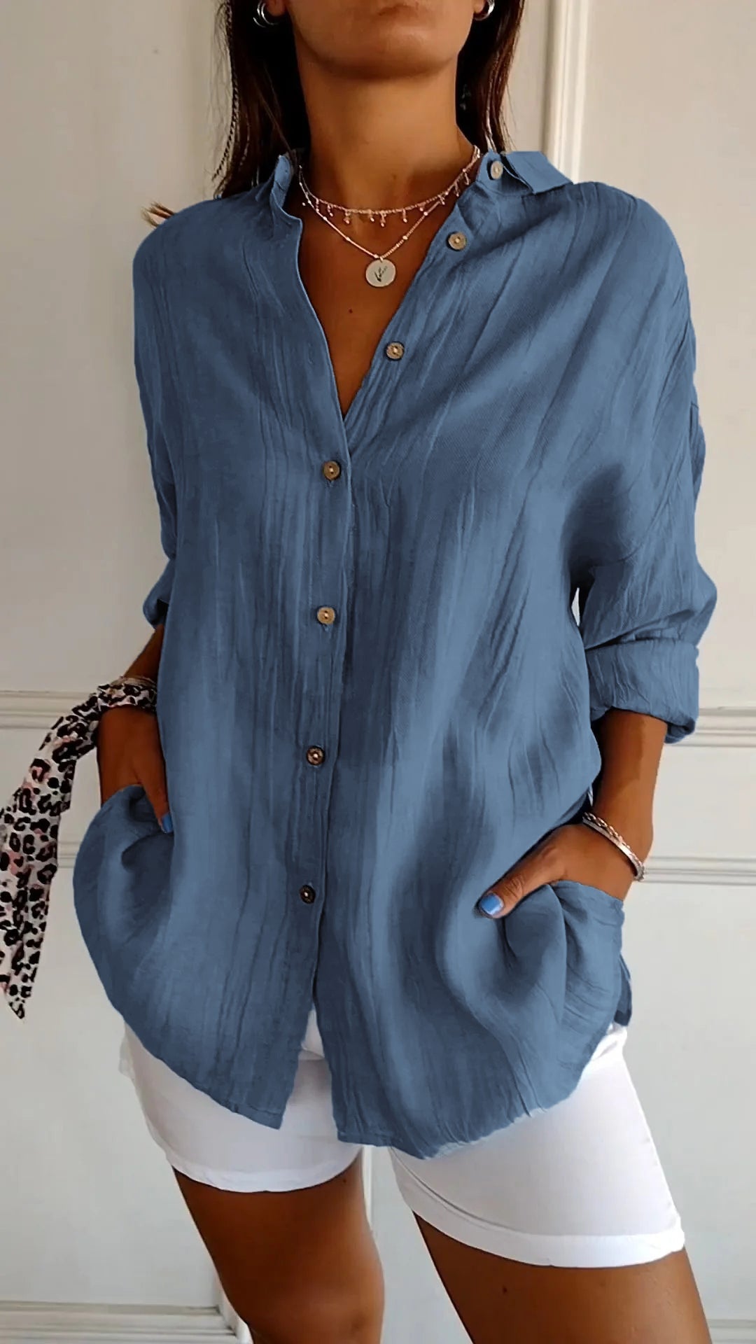 Sasha | Chemise élégante style plissé