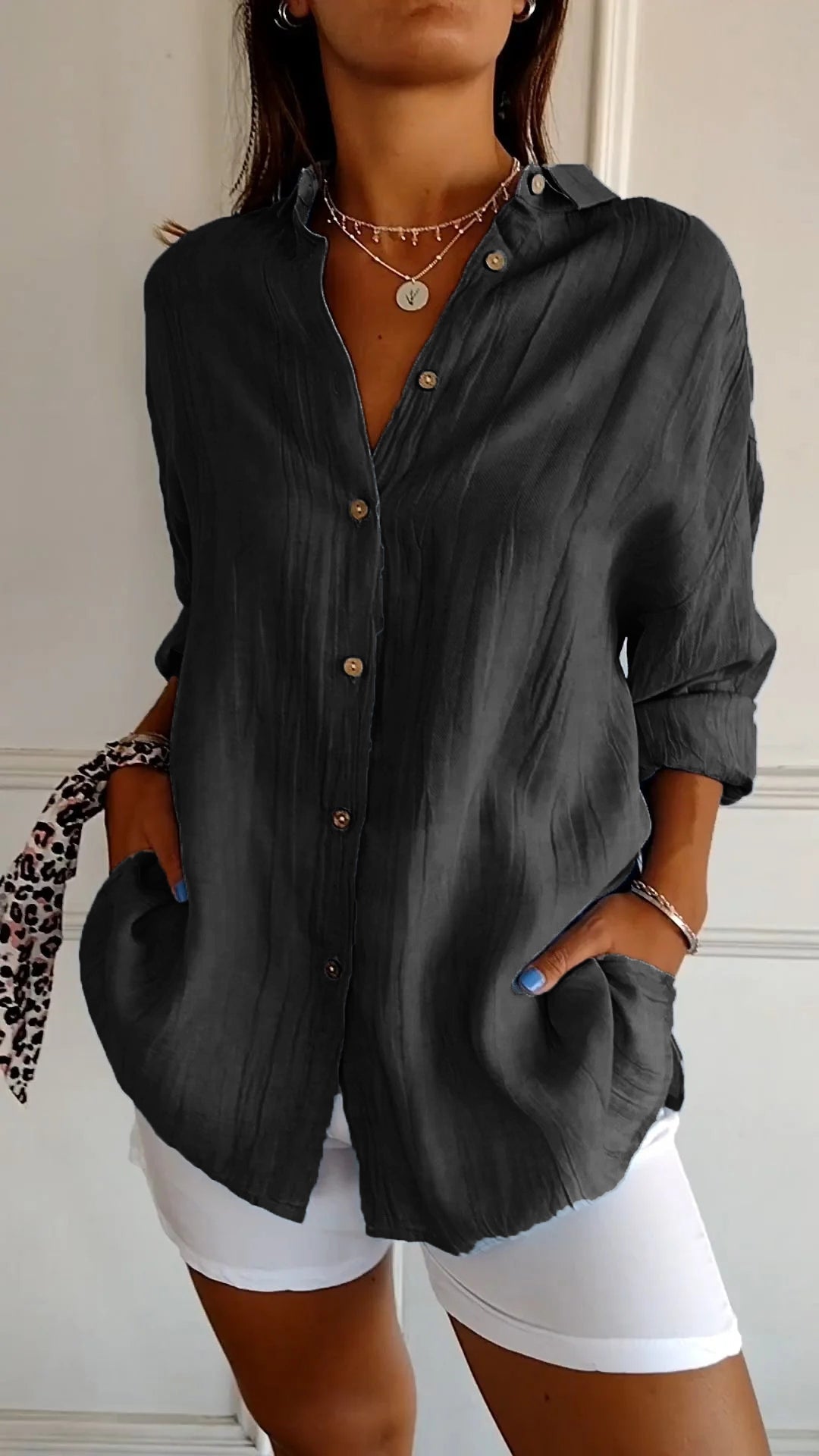 Sasha | Chemise élégante style plissé