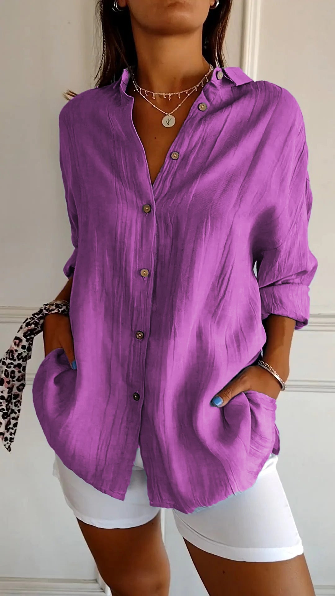 Sasha | Chemise élégante style plissé
