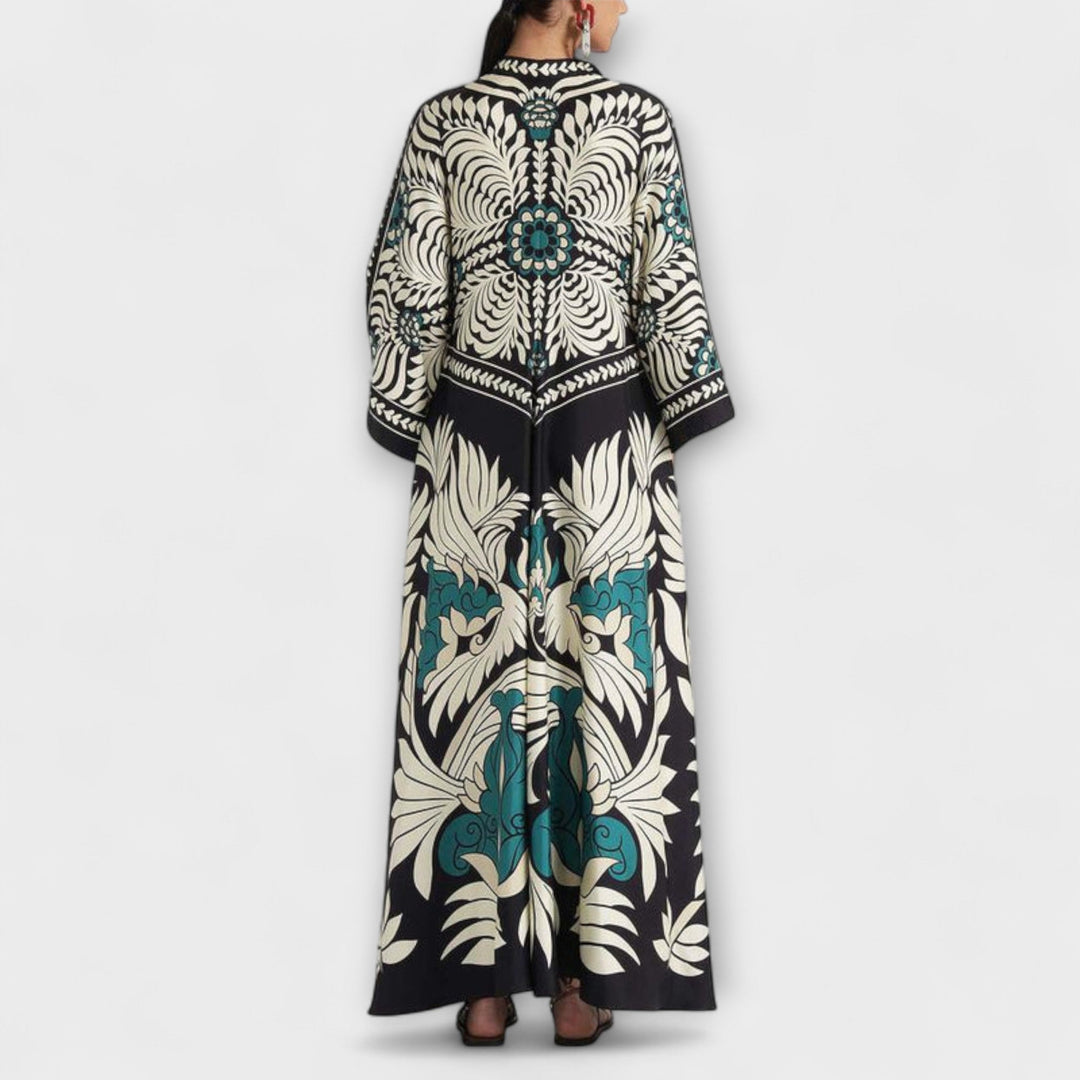 Giselle - Stylish Floral Print Flowing Maxi Dress