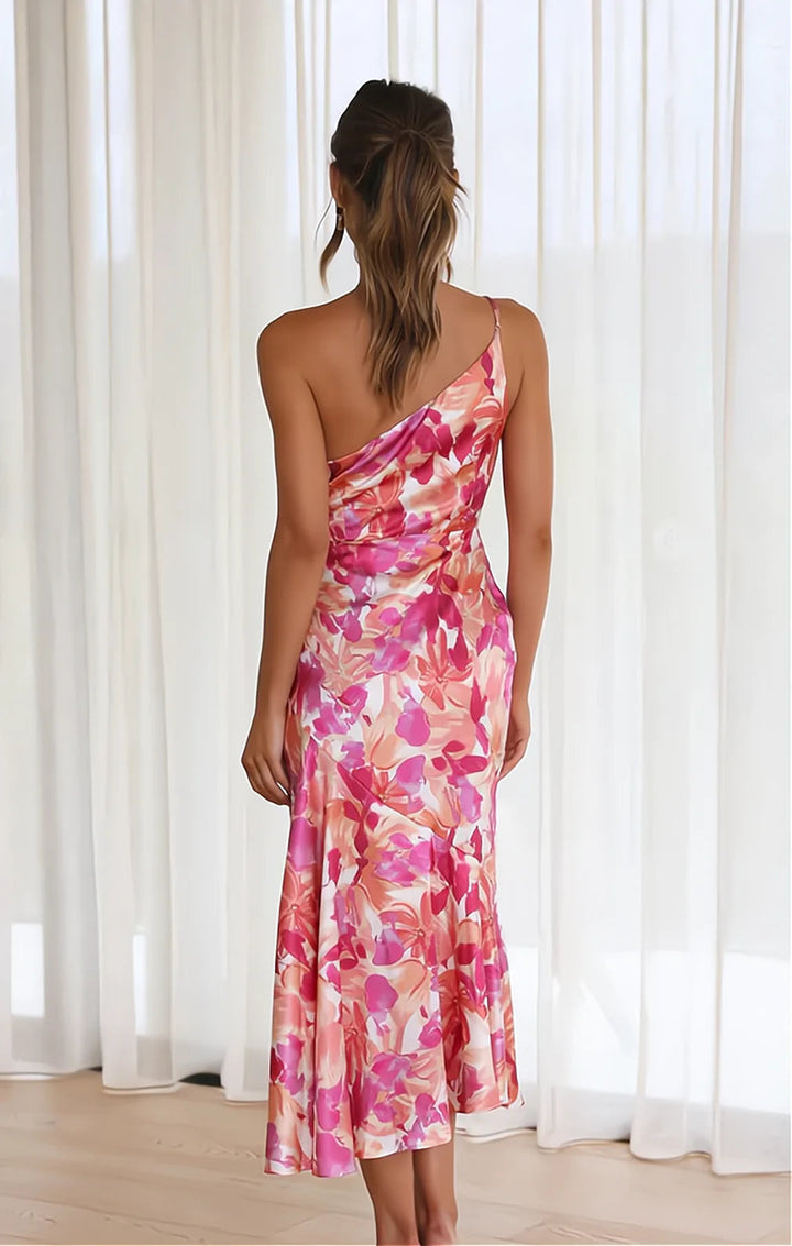 Diane | Robe en Satin à Imprimé Floral