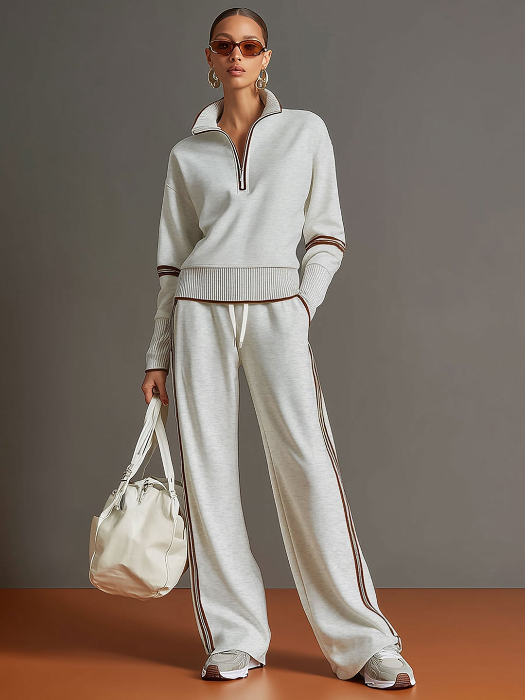 Serena | Set aus lässiger Bluse und weit geschnittenen Hosen mit lockerer Passform und ruhiger Silhouette