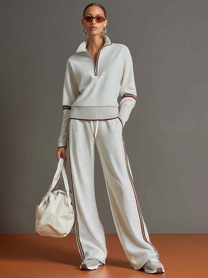 Serena | Set aus lässiger Bluse und weit geschnittenen Hosen mit lockerer Passform und ruhiger Silhouette