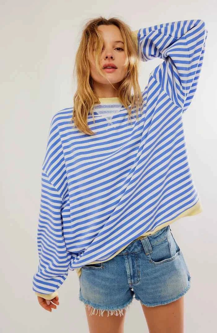 Marina | Jersey holgado de rayas con escote redondo y corte amplio