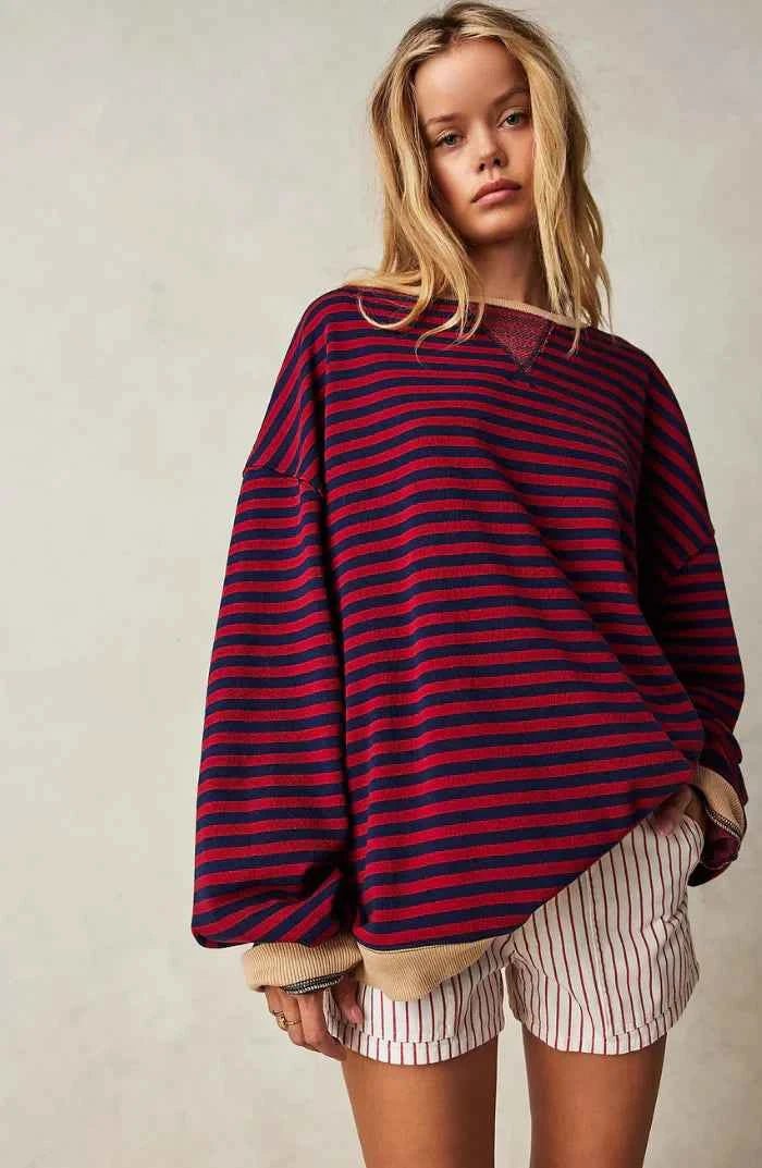 Marina | Jersey holgado de rayas con escote redondo y corte amplio