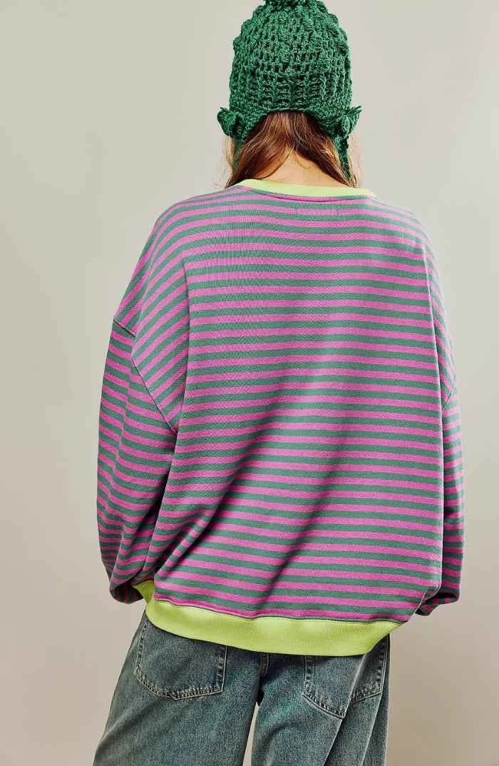 Marina | Jersey holgado de rayas con escote redondo y corte amplio