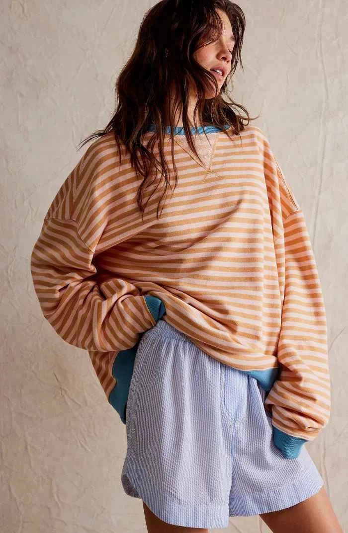 Marina | Jersey holgado de rayas con escote redondo y corte amplio