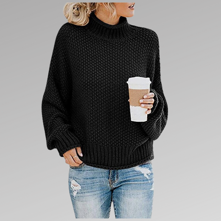 Women's Turtleneck Sweater Acrylic Blend Oversized Fit Chunky Knit Everyday