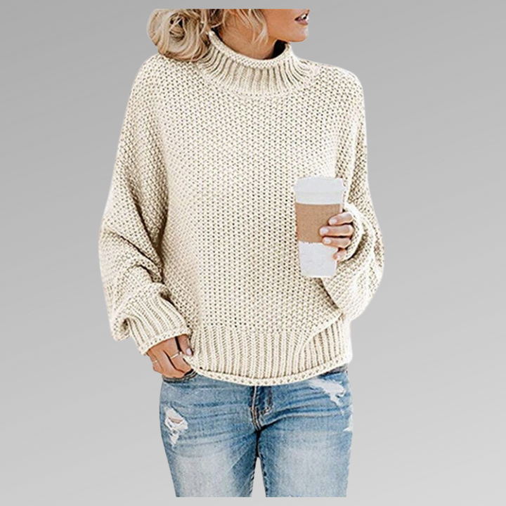 Women's Turtleneck Sweater Acrylic Blend Oversized Fit Chunky Knit Everyday