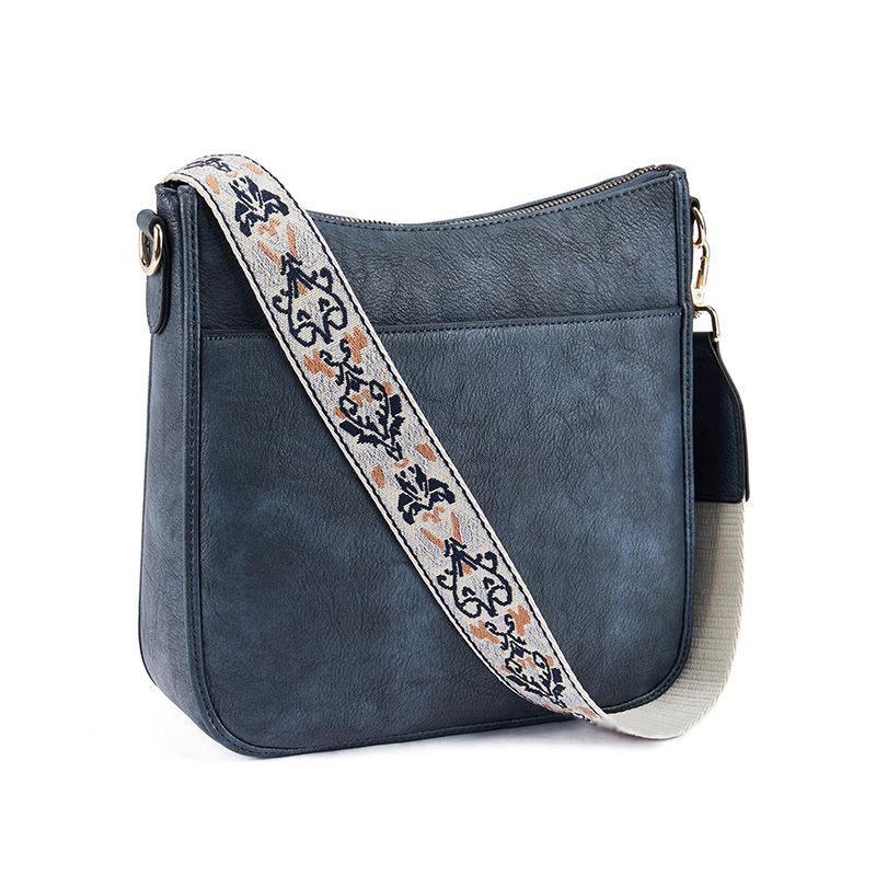 Roberta | Boho Crossbody Bag with Woven Strap and Zip Pocket