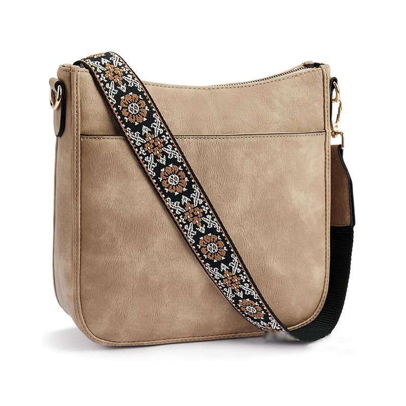 Roberta | Boho Crossbody Bag with Woven Strap and Zip Pocket