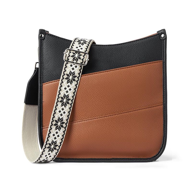 Roberta | Boho Crossbody Bag with Woven Strap and Zip Pocket