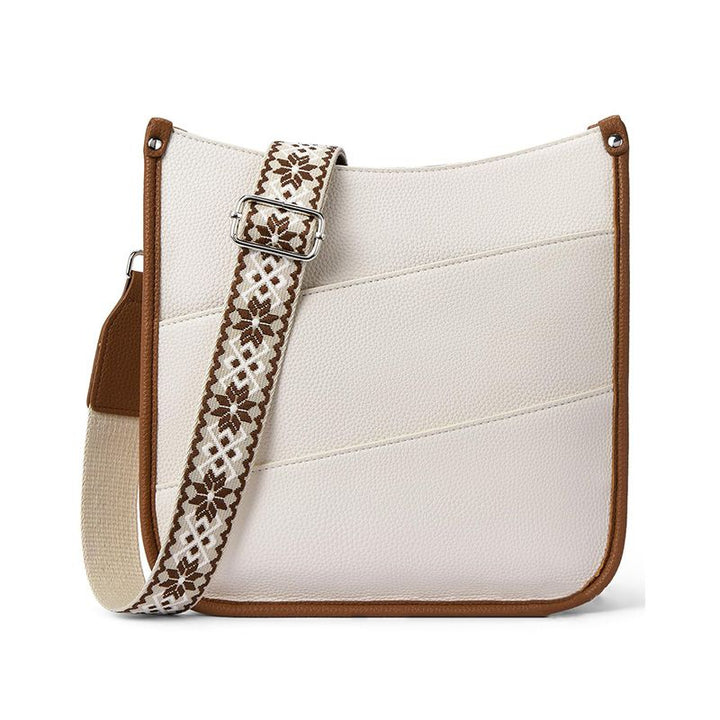 Roberta | Boho Crossbody Bag with Woven Strap and Zip Pocket