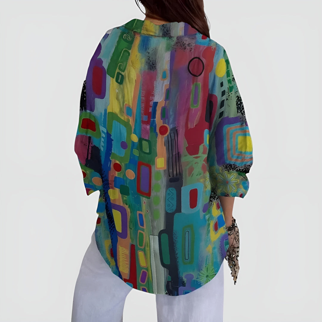 Ava™ bluse med geometrisk mønster