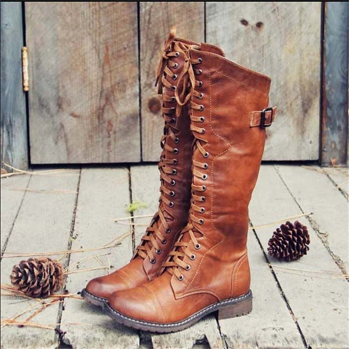 Women's Riding Boots Lace Up Knee High Design Casual Everyday Wear
