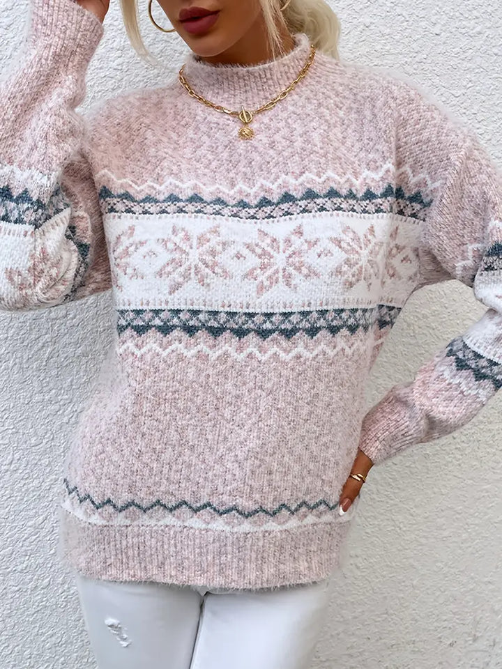 Suéter feminino com punhos canelados, modelagem confortável, estilo versátil, casual para escritório
