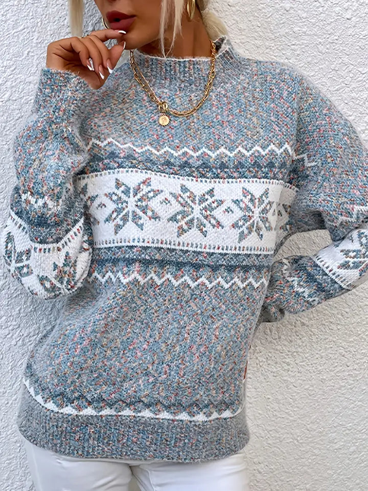 Suéter feminino com punhos canelados, modelagem confortável, estilo versátil, casual para escritório