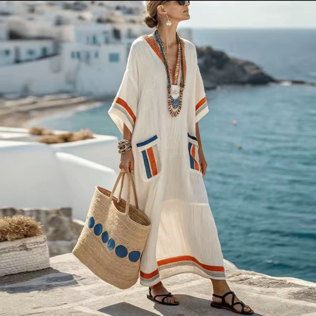 Elegant Mary - Langes Strandkleid für einen stilvollen Sommerlook