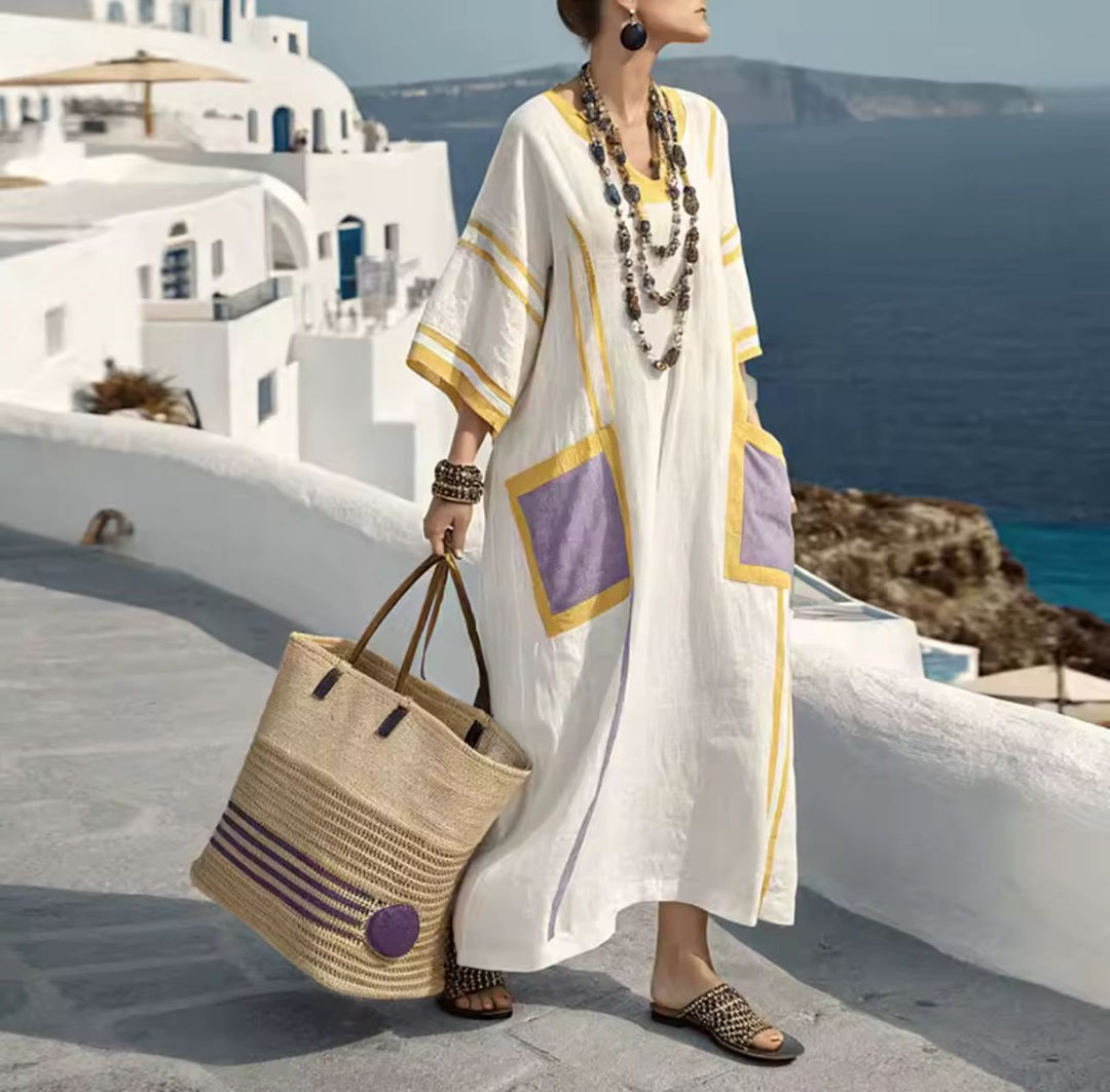Elegant Mary - Langes Strandkleid für einen stilvollen Sommerlook