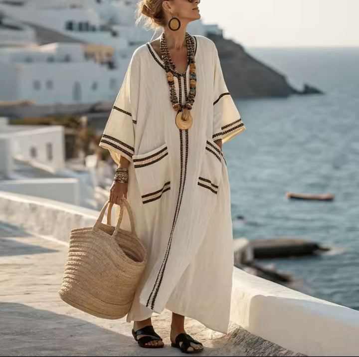 Elegant Mary - Langes Strandkleid für einen stilvollen Sommerlook