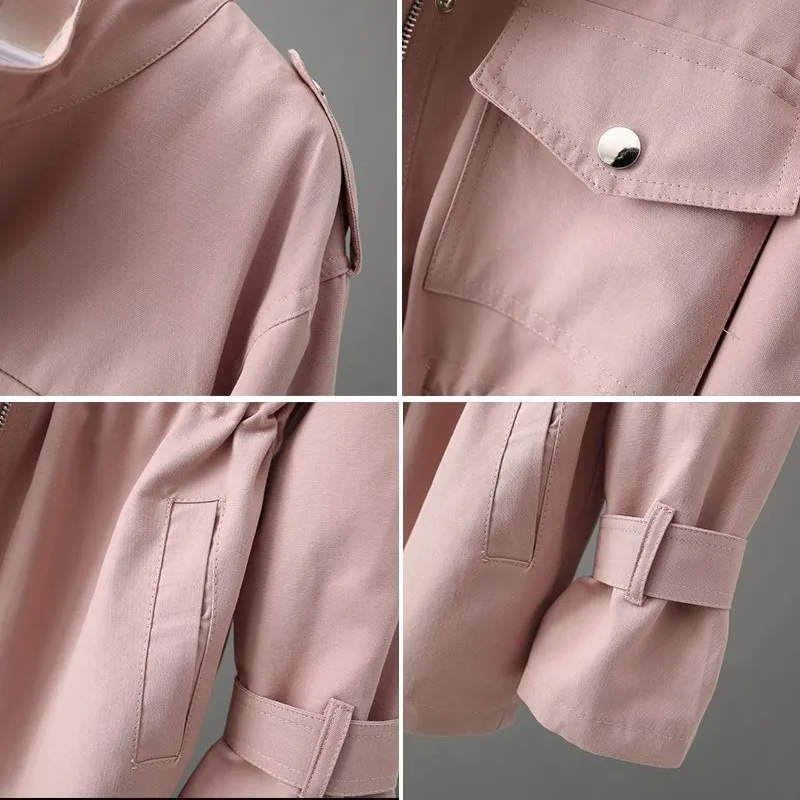 Casual let trenchcoat til kvinder med lynlås og praktisk overtøj