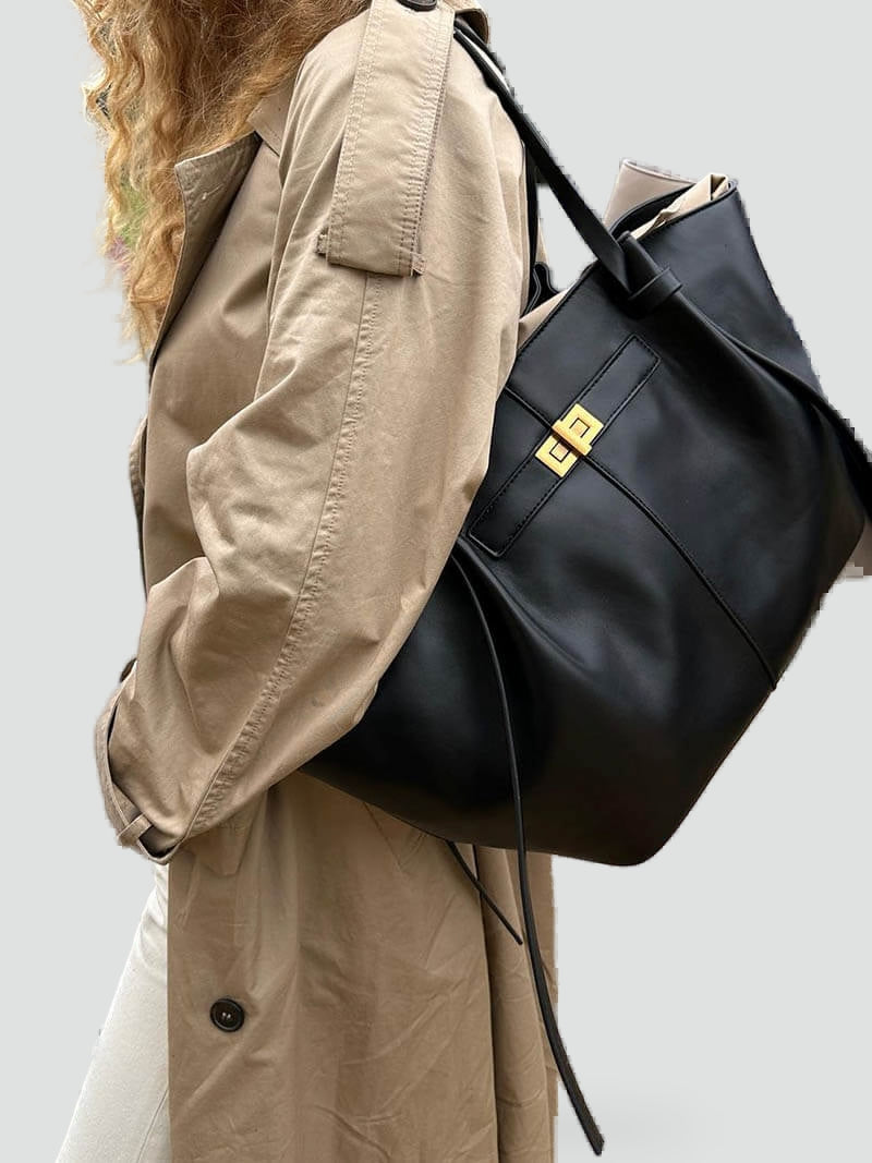 Ines | Bolsa shopper minimalista com linhas elegantes e design espaçoso
