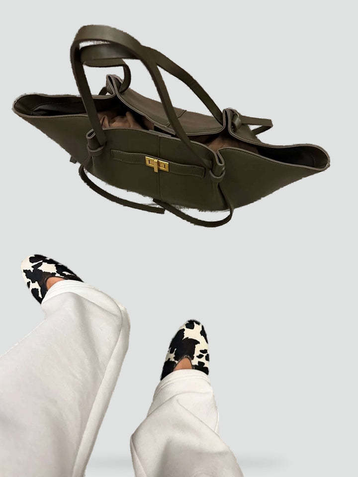 Ines | Bolsa shopper minimalista com linhas elegantes e design espaçoso