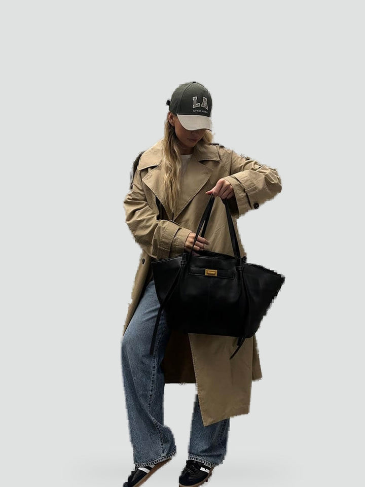 Ines | Bolsa shopper minimalista com linhas elegantes e design espaçoso