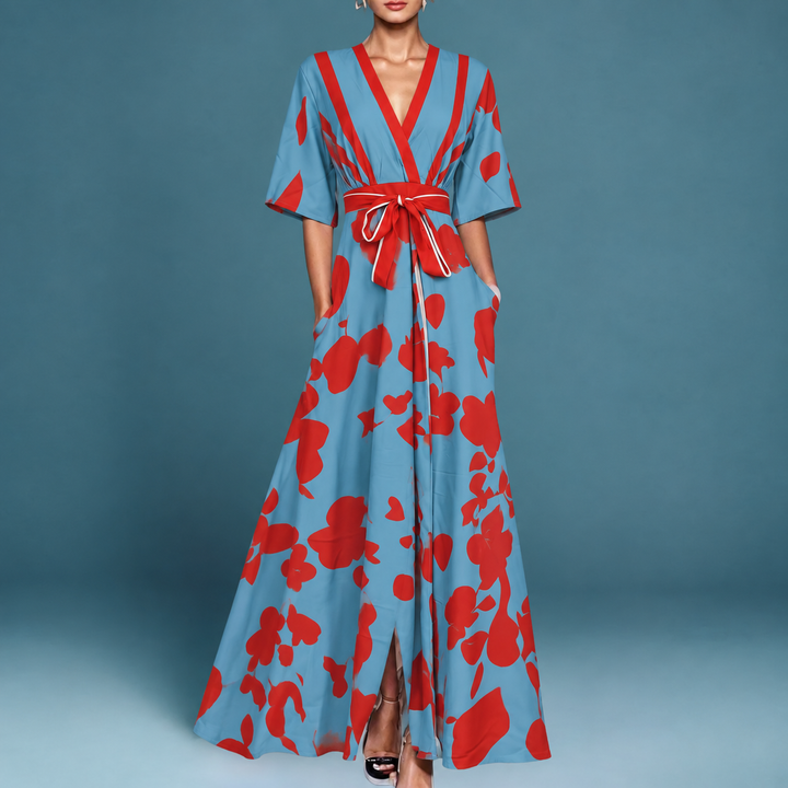 Sofia | Vestido maxi floral elegante