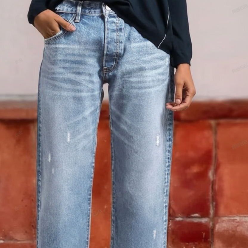 Marnie | Jeans nostalgici da donna cropped a gamba dritta, dalla vestibilità strutturata e dallo stile versatile