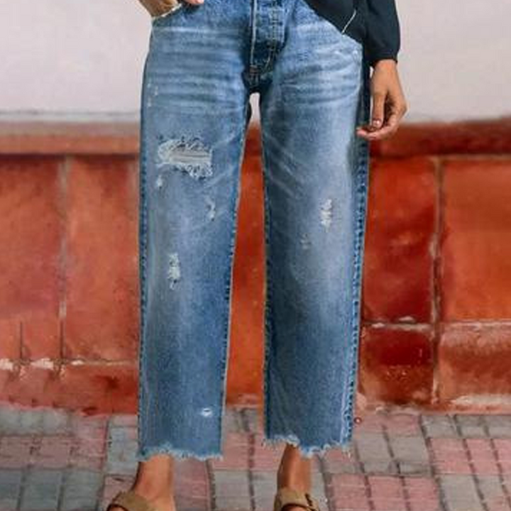 Marnie | Jeans nostalgici da donna cropped a gamba dritta, dalla vestibilità strutturata e dallo stile versatile