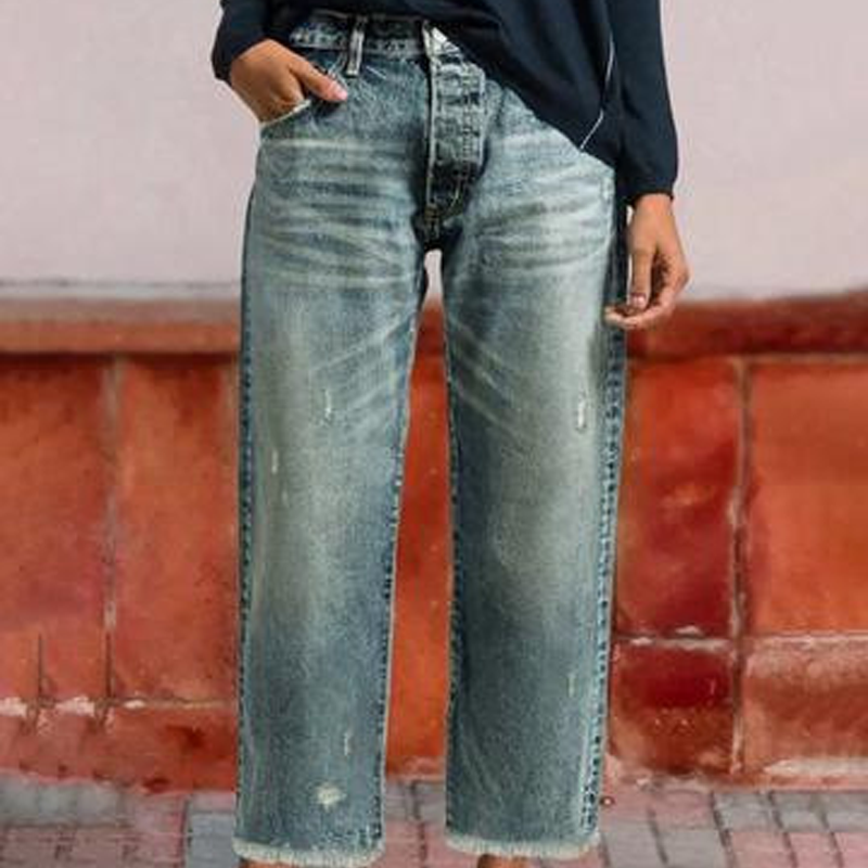 Marnie | Jeans nostalgici da donna cropped a gamba dritta, dalla vestibilità strutturata e dallo stile versatile