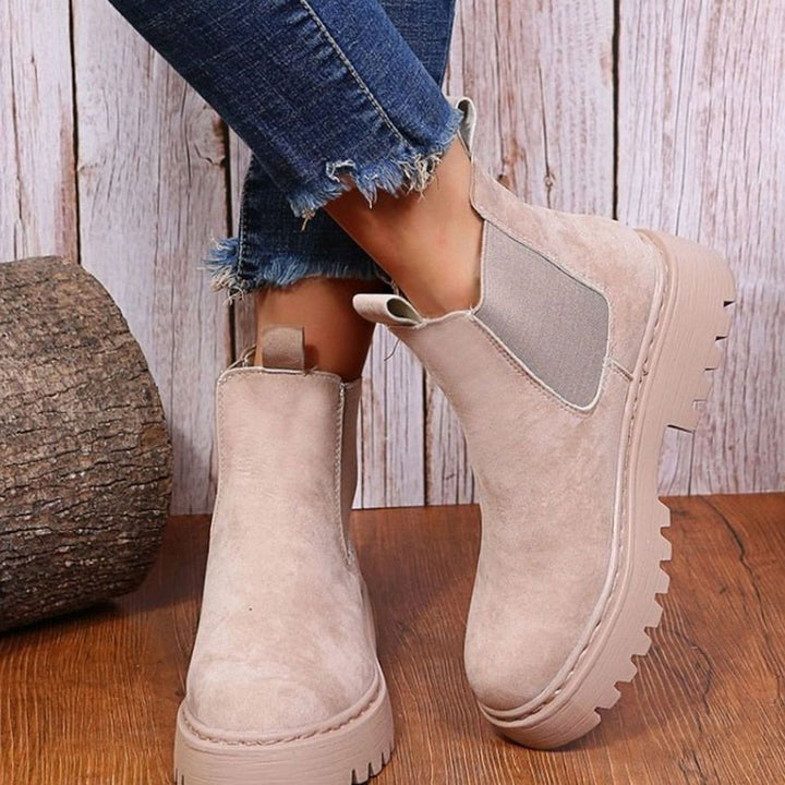 Frieda | Comfortable Chelsea Boots with Platform Sole and Elastic Panel