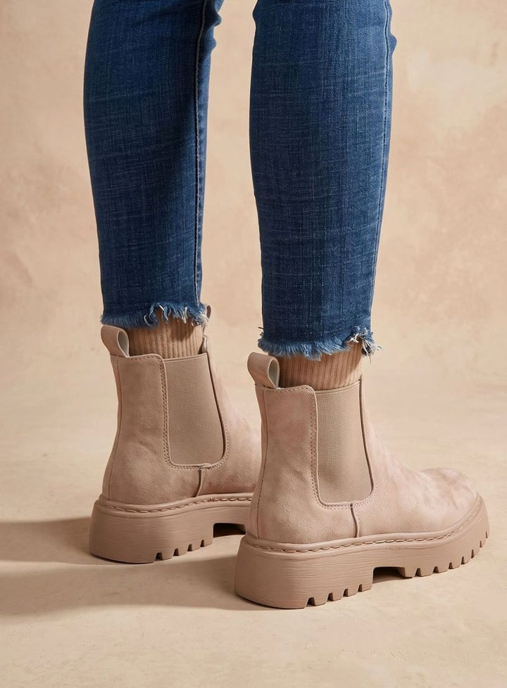 Frieda | Comfortable Chelsea Boots with Platform Sole and Elastic Panel