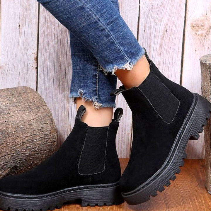 Frieda | Comfortable Chelsea Boots with Platform Sole and Elastic Panel