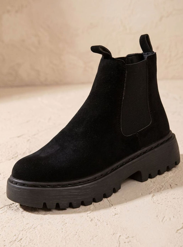 Frieda | Comfortable Chelsea Boots with Platform Sole and Elastic Panel