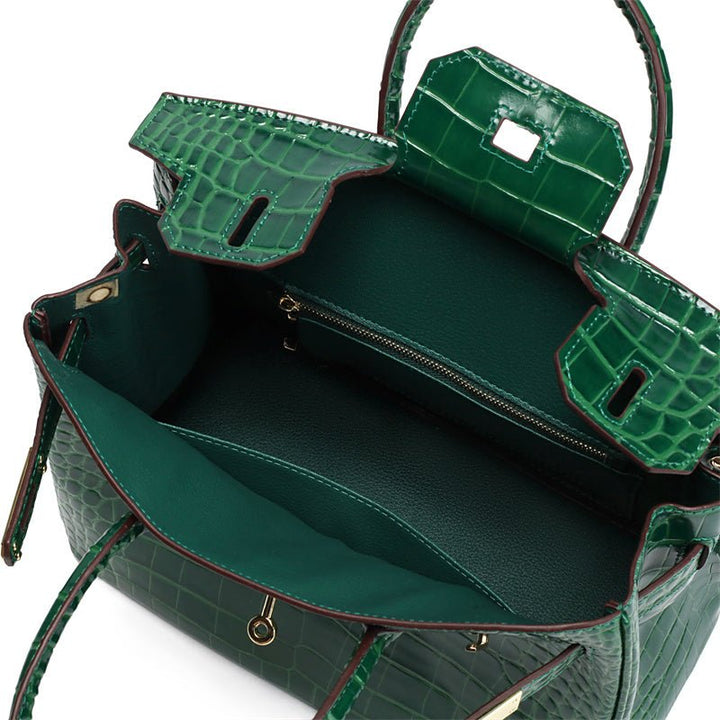 Victoria | Bolsa de mão clássica de couro com vários bolsos e fechamento seguro