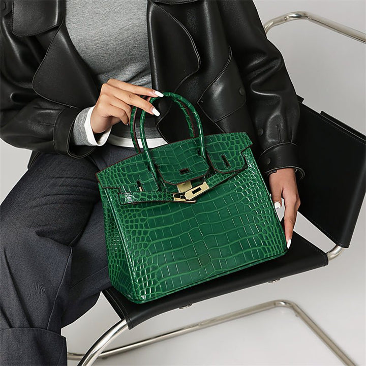 Victoria | Bolsa de mão clássica de couro com vários bolsos e fechamento seguro