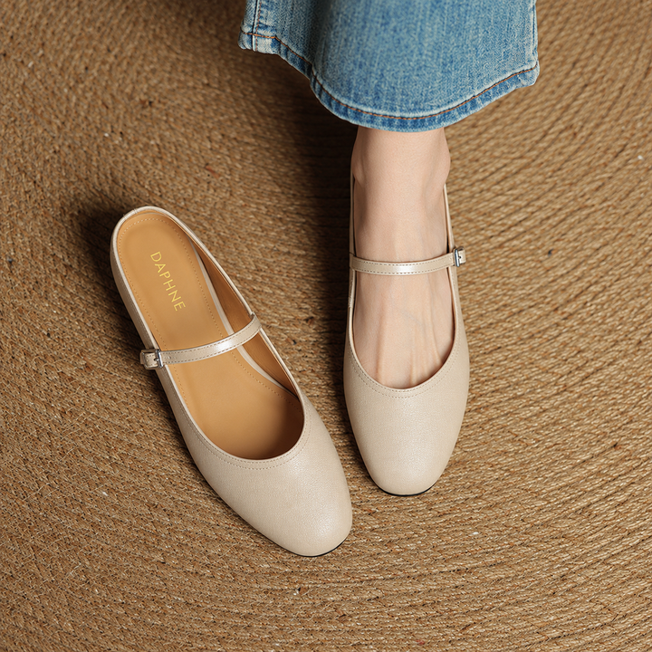 Mules en Cuir Véritable Thea