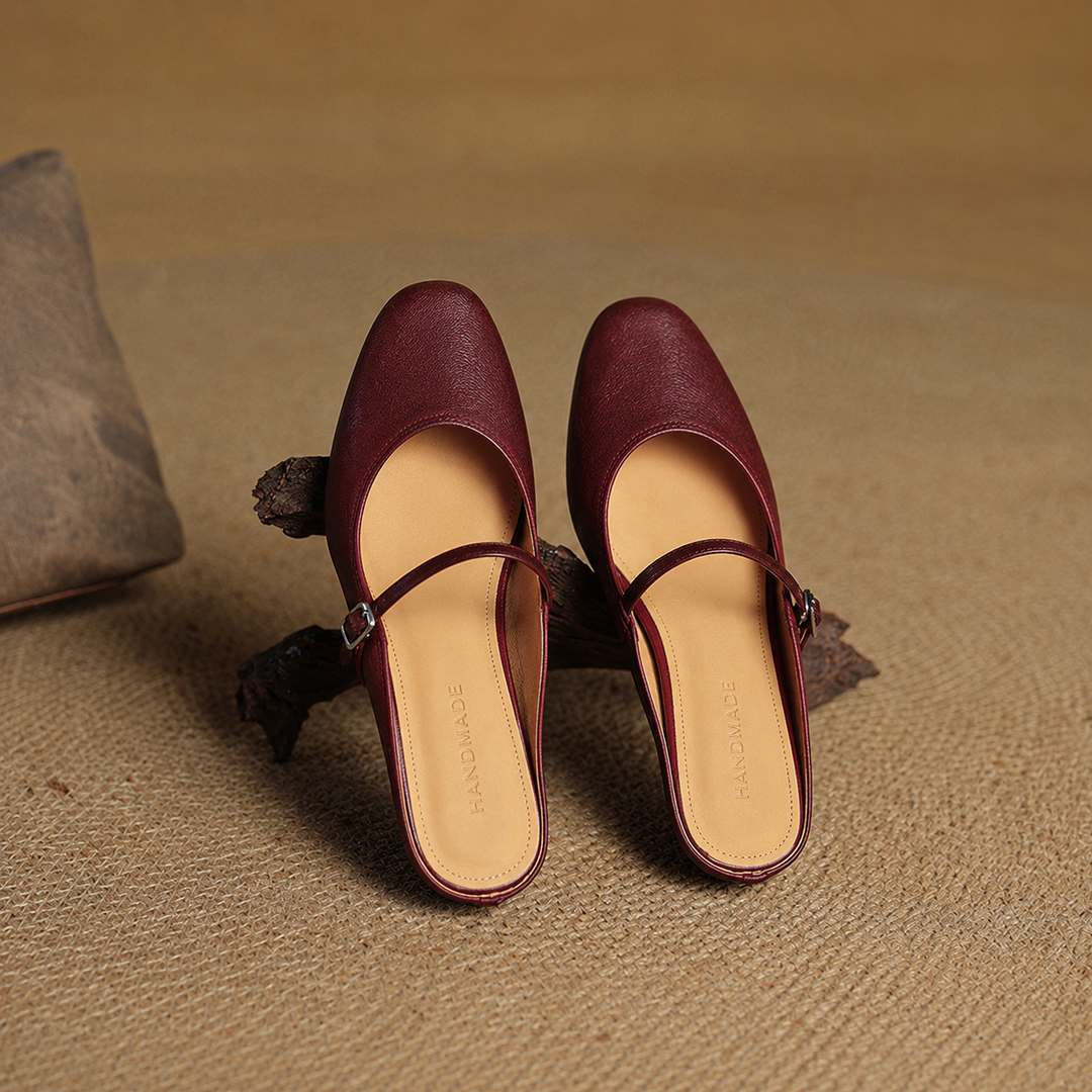Mules en Cuir Véritable Thea