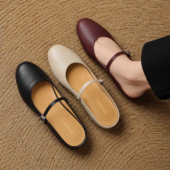 Mules en Cuir Véritable Thea