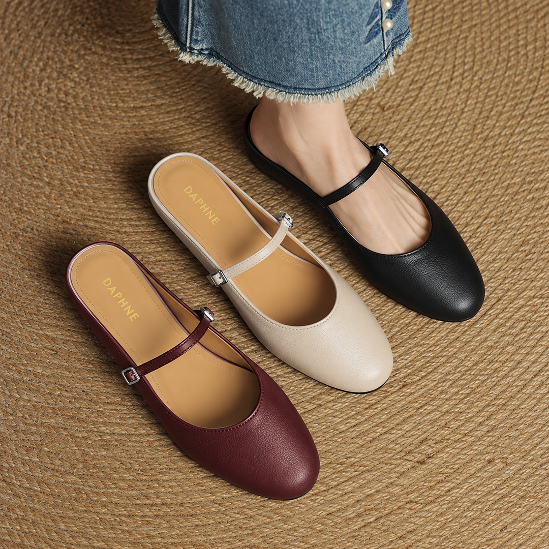 Mules en Cuir Véritable Thea