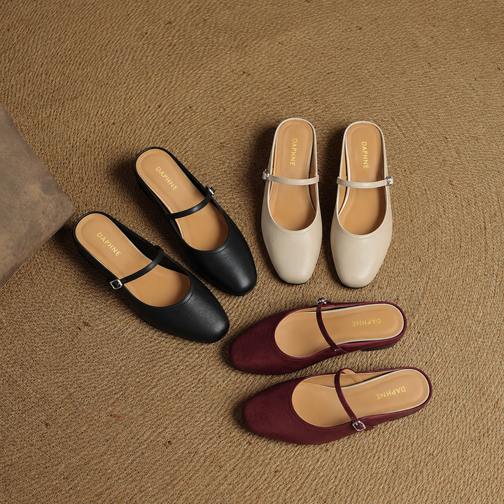 Mules en Cuir Véritable Thea