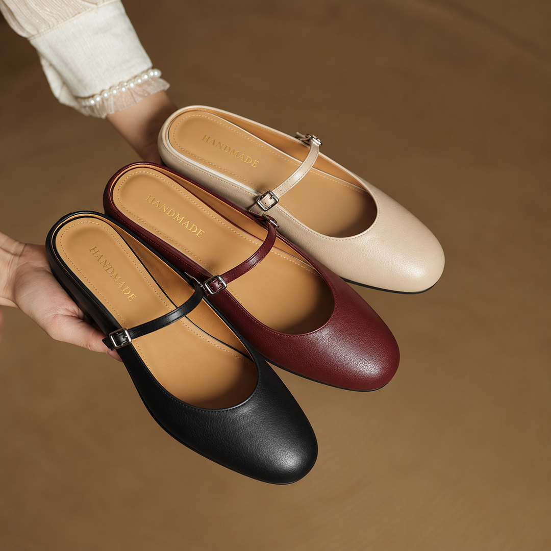 Mules en Cuir Véritable Thea