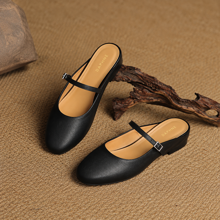 Mules en Cuir Véritable Thea
