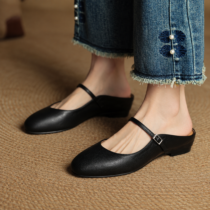 Mules en Cuir Véritable Thea
