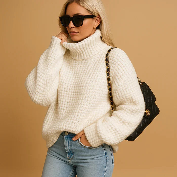 Augusta | Timeless Women's Chunky Knit Turtleneck Sweater with Relaxed Fit